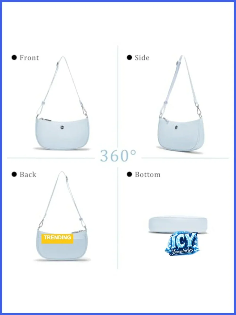 Nylon Shoulder Bag with Adjustable Strap, 5 Pockets, Compact Hobo Purse